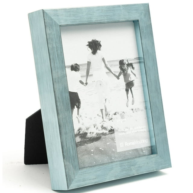 Roma Moulding 5x7 Solid Wood, La Galleria Traditional Style, Blue Single Photo Frame