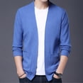thumbnail image 2 of Fgnfyis Mens Jackets Autumn Fashion Leisure Solid Thin Pocket Cardigan Sweater Baseball Jacket Mens Coat Sky Blue XL, 2 of 9