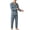 Blue2, variant on Dagugfen 2 PC Pajama Sets for Men Long Sleeve Button down Loose Fitted Shirts Elastic Waist Full Length Pants Breathable Comfy Loungeweawr Sets(XL,Blue2)