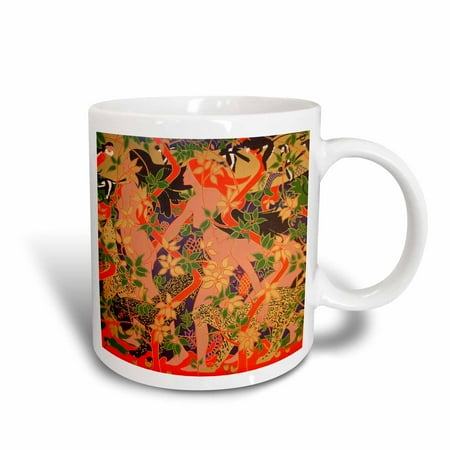 Nouveau Ceramic - 3dRose Diana, Minerva and Vesta - mythology monkeys, magpies, leopards, big cats, art nouveau, goddess, Ceramic Mug, 11-ounce