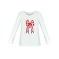 thumbnail image 1 of T-shirt Blanc pour Filles Nœud Papillon Manches Longues 12 Ans, 1 of 2