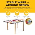 thumbnail image 4 of Easter Table Cloths for 4 Foot Rectangle Tables, Rabbit Spring Botanical Flowers Black White Lattice Patio Waterproof Elastic Fitted Tablecloths, Washable Rectangular Table Cover for Camping, 4 of 8