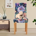 thumbnail image 4 of Yayeee 2 Pack Dining Chair Covers Stretch Parson Chairs Slipcovers Seat Protector, Puprle Ethereal Floral Harmony, 4 of 6