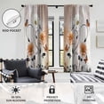 thumbnail image 3 of Burnt Orange Floral Window Curtain Rustic Flower White Daisy Country Butterfly Vintage Terracotta Bright Living Room Bedroom Window Drapes Treatment Fabric 1 Pair, 42" W x 63" L, Cottagecore, 3 of 6