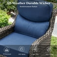 thumbnail image 6 of Planntonneo 3-Piece Patio Furniture Set - Wicker Swivel Glider Chairs with 6-Inch High-Resilience Cushions and Side Table, Grey/Blue, 6 of 9