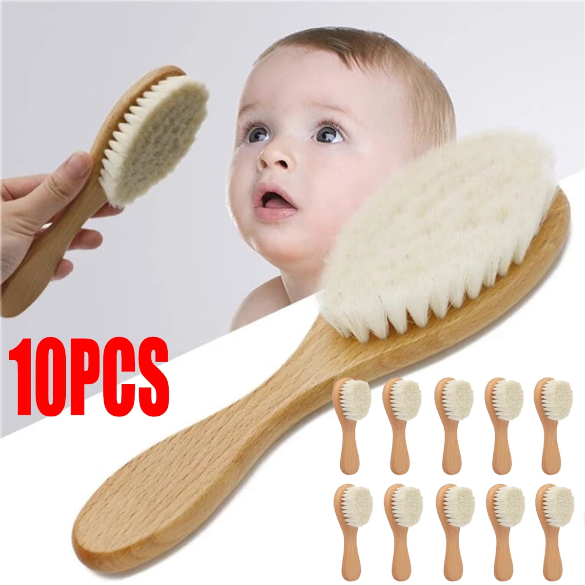 1/2/4/6/8/10/12/14/16/18/20Pieces Newborn And Toddler Wooden Bristle