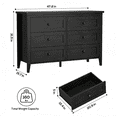 thumbnail image 2 of RichYa 6 Drawer Dresser for Bedroom,Chest of Drawers with Metal Knobs,Dresser for Closet,Kids,Black, 2 of 9