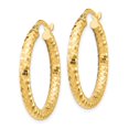 thumbnail image 2 of Diamond2Deal 14k Yellow Gold Diamond-Cut Hoop Earrings for Women (L- 1.1 in, W-1.06 in), 2 of 4
