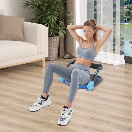 ToppiJoy Foldable Adjustable Ab Machine, Sit Up Exercise Equipment & Core Machine, Multifunctional Home Gym Fitness Workout Equipment Crunch Trainer Blue