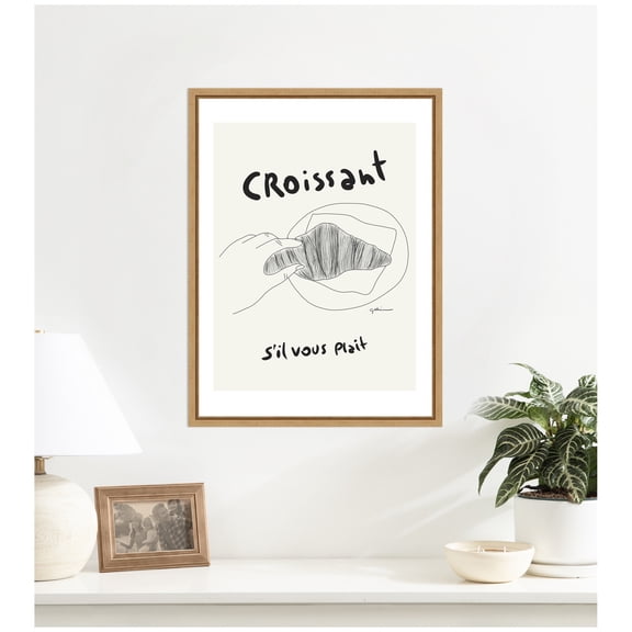Kate and Laurel Framed Canvas Wall Art Print Breakfast Club by Gabrielly Guedes, 18 x 24 Sylvie Natural Frame, Modern Contemporary, Cuisine Art for Wall Decor