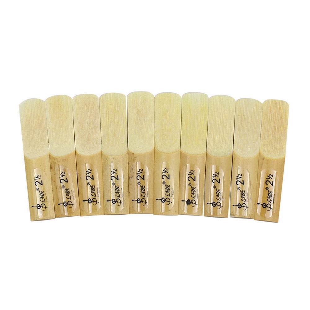 10Pcs E-Flat Alto Saxophone Reed with Transparent Case Strength 2.5