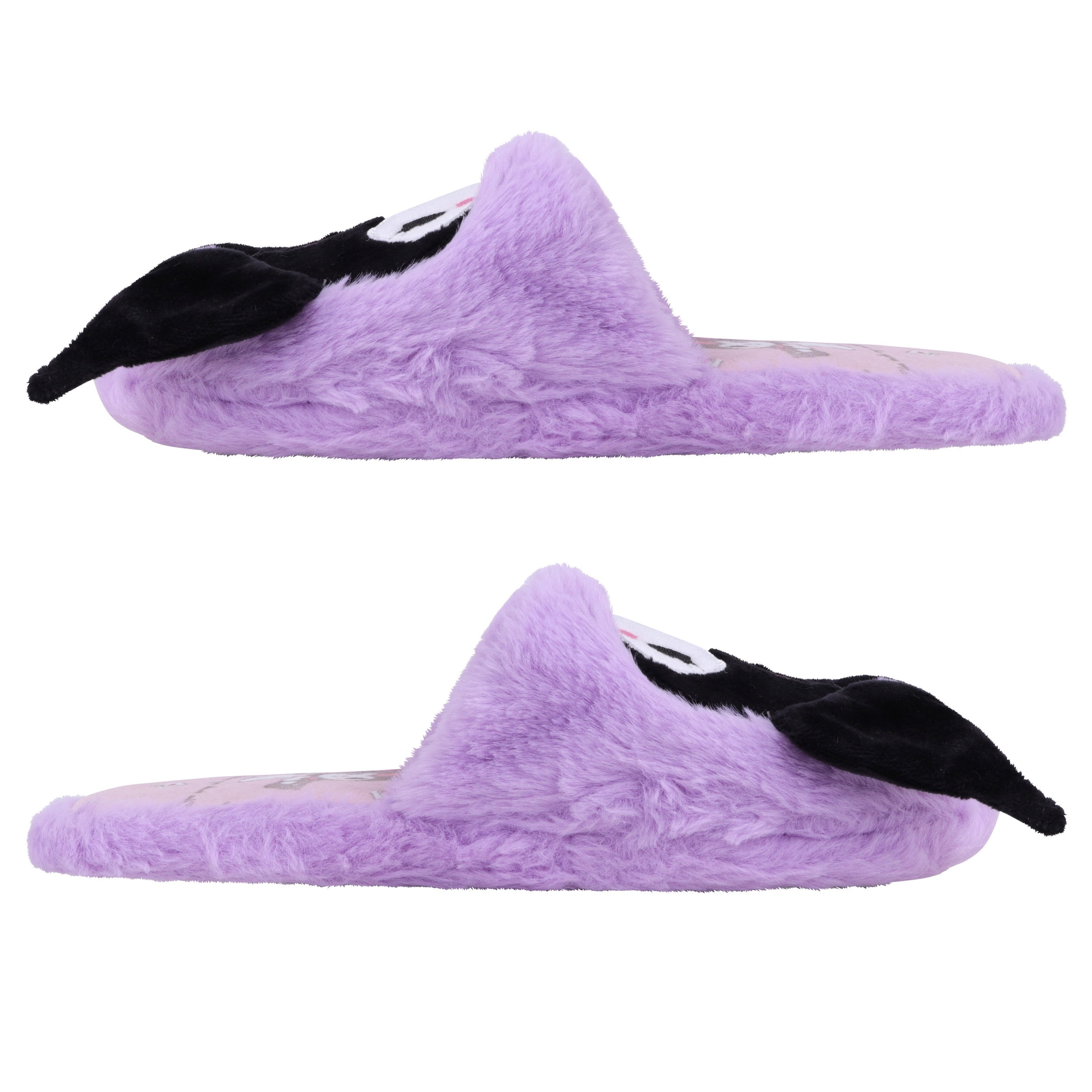 Roffatide Kuromi Plush Slippers, Furry Indoor Shoes for