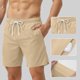 thumbnail image 2 of Mens Pantalones Cortos de Cintura Elástica con Bolsillos Secado Rápido Multi Bolsillo Pantalones de Baño para Hombres, Pantalones de Playa Transpirables con Cordón, 2 of 5