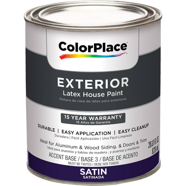 ColorPlace Exterior Satin Accent Base Paint, 1 qt