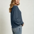 thumbnail image 2 of CHGBMOK Women's Long Sleeve Knit Sweaters Crew Neck Tunic Tops Fall Casual Pullover Balloon Sleeve Blouses, 2 of 8
