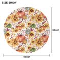 thumbnail image 6 of Fall Pumpkins Sunflowers Pattern Round Tablecloth 60" X 60",Wrinkle Wipeable Table Cloth for Kitchen Dining Room Picnic Patio Party, 6 of 6