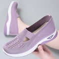 thumbnail image 7 of Women's New Large Size Casual Mesh Slip-on Women's Shoes Soft Sole Breathable Fashion Mother Shoes Pink qILAKOG Size 6.5, 7 of 7