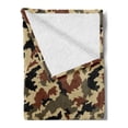 thumbnail image 2 of Camouflage Soft Flannel Fleece Blanket, Pixel Art Style Blending in Environment Pattern Abstract Fashion Design, Cozy Plush for Indoor and Outdoor Use, 70" x 90", Brown Black Sepia, by Ambesonne, 2 of 5