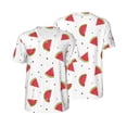 thumbnail image 6 of Rocae Hand Drawn Watermelon for Breathable Men's Baseball T-Shirt Fashionable Casual Baseball Jersey, Moisture-wicking Sportswear 4X-Large, 6 of 9