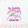 thumbnail image 4 of Inktastic My Grandma Loves Me Unicorn Girls Toddler Dress, 4 of 5