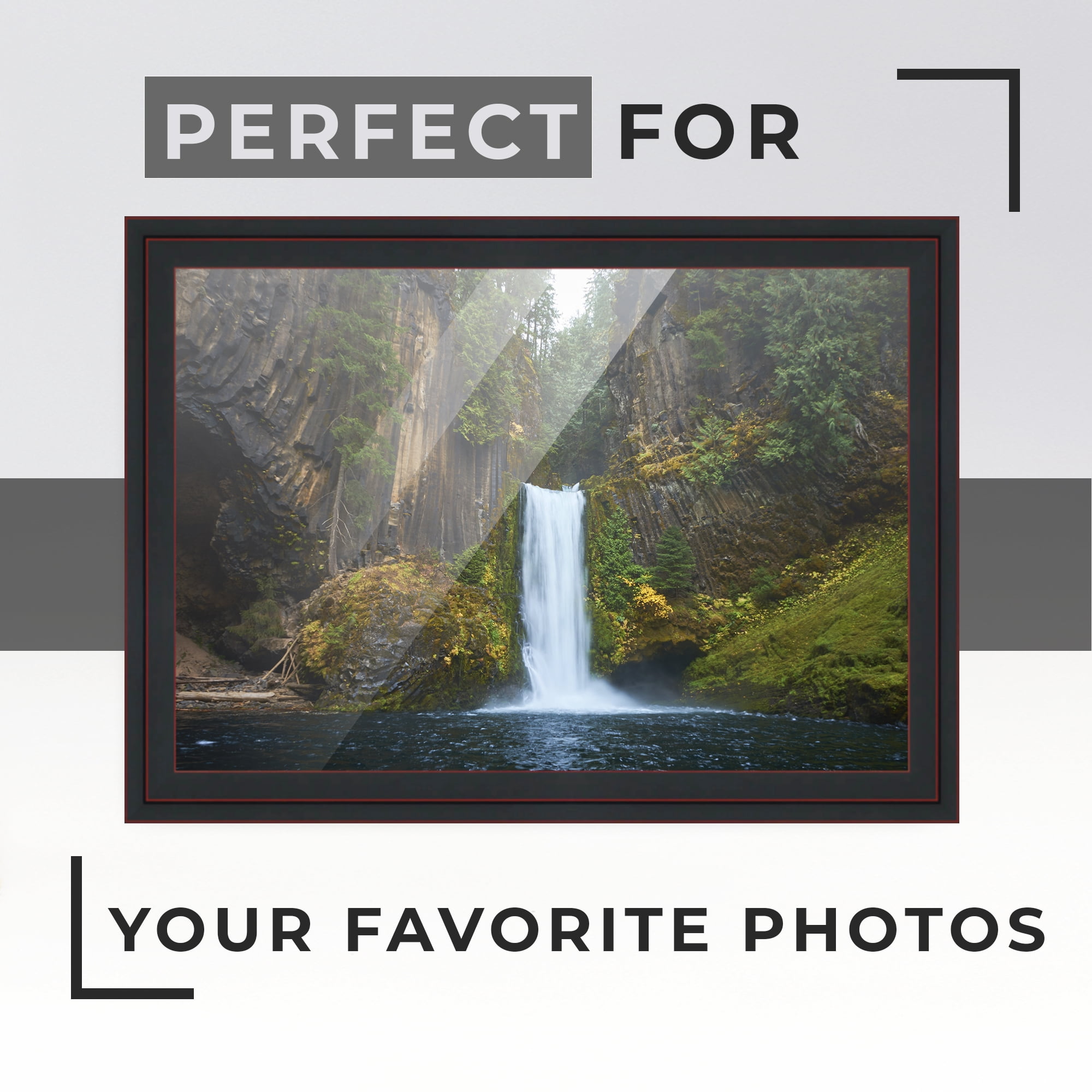 18x24 Frame Black Real Wood Picture Frame Width 1.25 inches | Interior Frame Depth 0.5 inches |