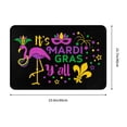 thumbnail image 3 of Daiia Mardi Gras with Flamingo Front Door Mat, Heavy Duty Durable Welcome Mat for Outdoor Indoor, Dirt Trapper Waterproof Super Absorbent Door Mat, 16" x 24", 3 of 9