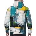 thumbnail image 7 of Honeii Abstract Brushstrokes Green Blue Pattern Mens Hoodies Men's Loose Sleeve Sweatshirt,Pullover Hooded Sweatshirt for Men,Essentials Hoodie-Medium, 7 of 7