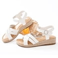 thumbnail image 4 of Women's Platform Wedge Heel Sandals - Adjustable Buckle Ankle Strap Open-Toe, Lightweight Rubber Sole Comfortable Casual Summer Sandals, 4 of 7