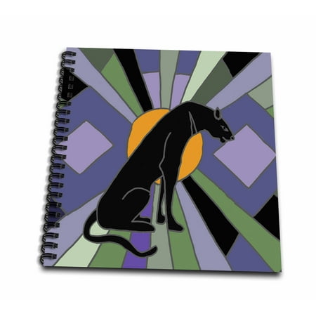 Fun Center Cat - 3dRose Fun Artistic Cool Black Panther Cat Art Deco - Mini Notepad, 4 by 4-inch