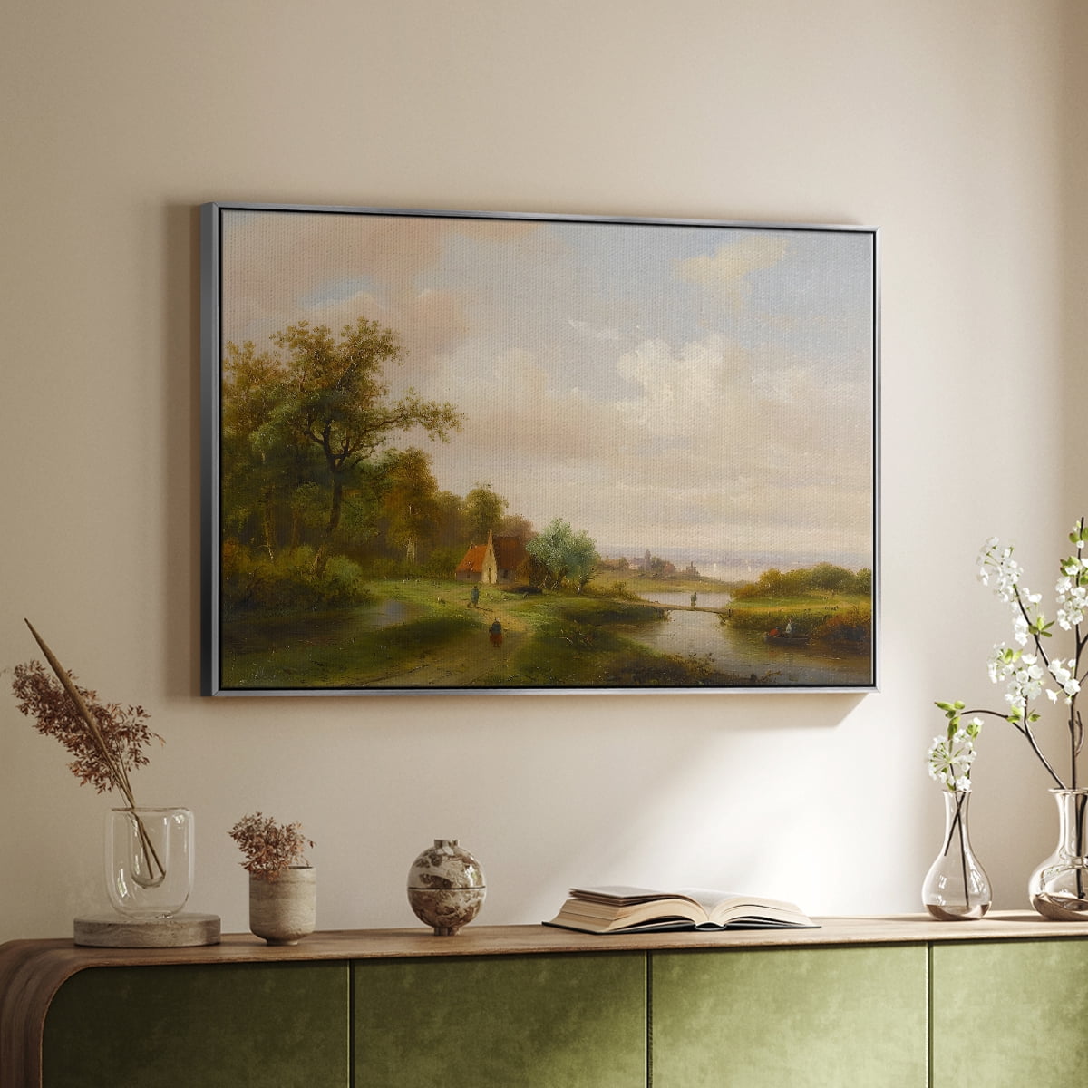 Vintage Animal Print-XII By Wexford Home Framed in Silver Wood Gallery Wrapped Canvas 27 in. x 41 in.