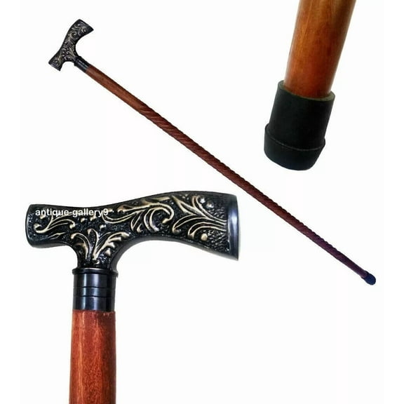 Handle Walking Duck Stick Brass Cane Wooden Vintage Head Style Antique-Designer