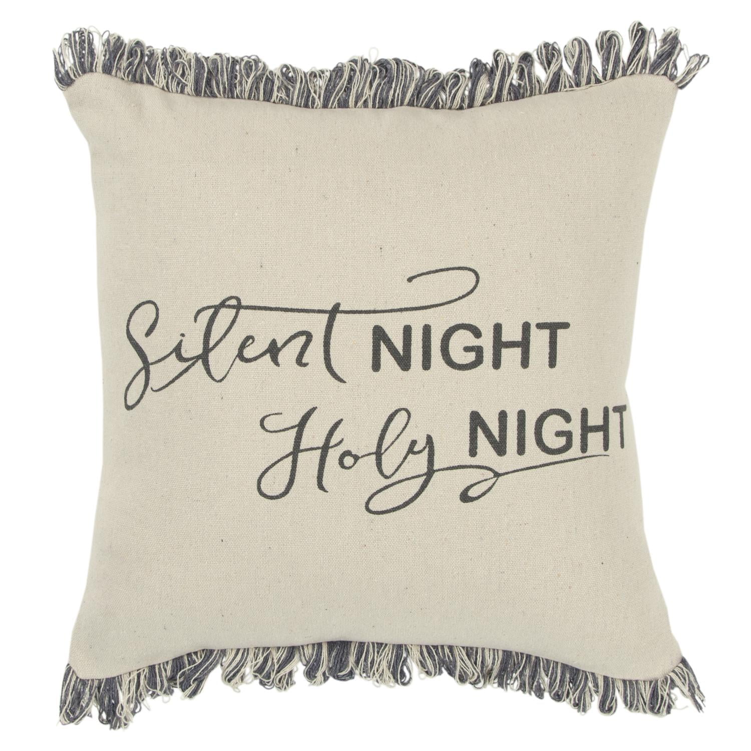 Rizzy Home Holiday "Silent Night Holy Night" Decorative Throw Pillow