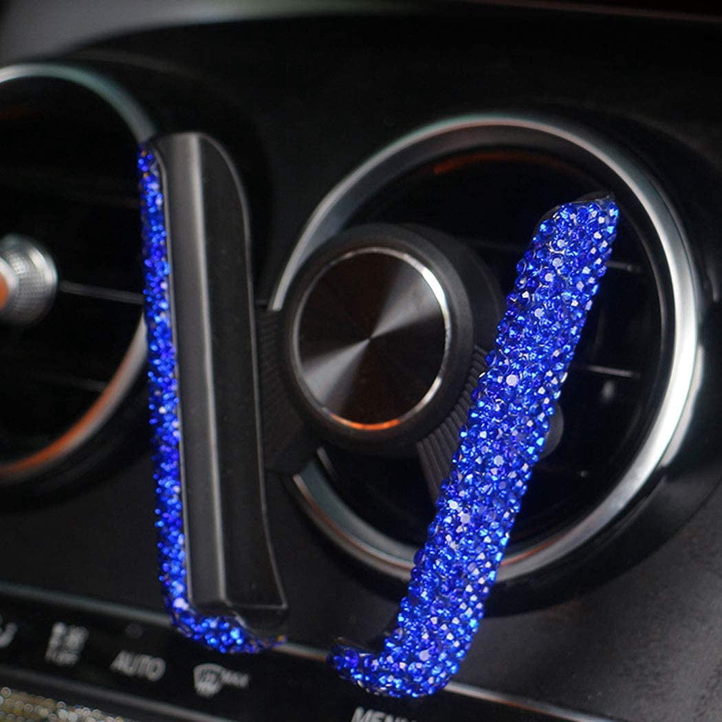 Bling Car Phone Holder Mini Car Dash Air Vent Automatic Phone Mount Universal 360°Adjustable Crystal Auto Car Stand Phone Holder Car Accessories for Women and Girls