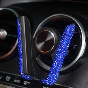 Porte-téléphone de voiture Bling Mini Car Dash Air Vent Automatic Phone Mount Universal 360°Ajustable cristal Auto Car Support de téléphone Accessoires de voiture pour femmes et filles
