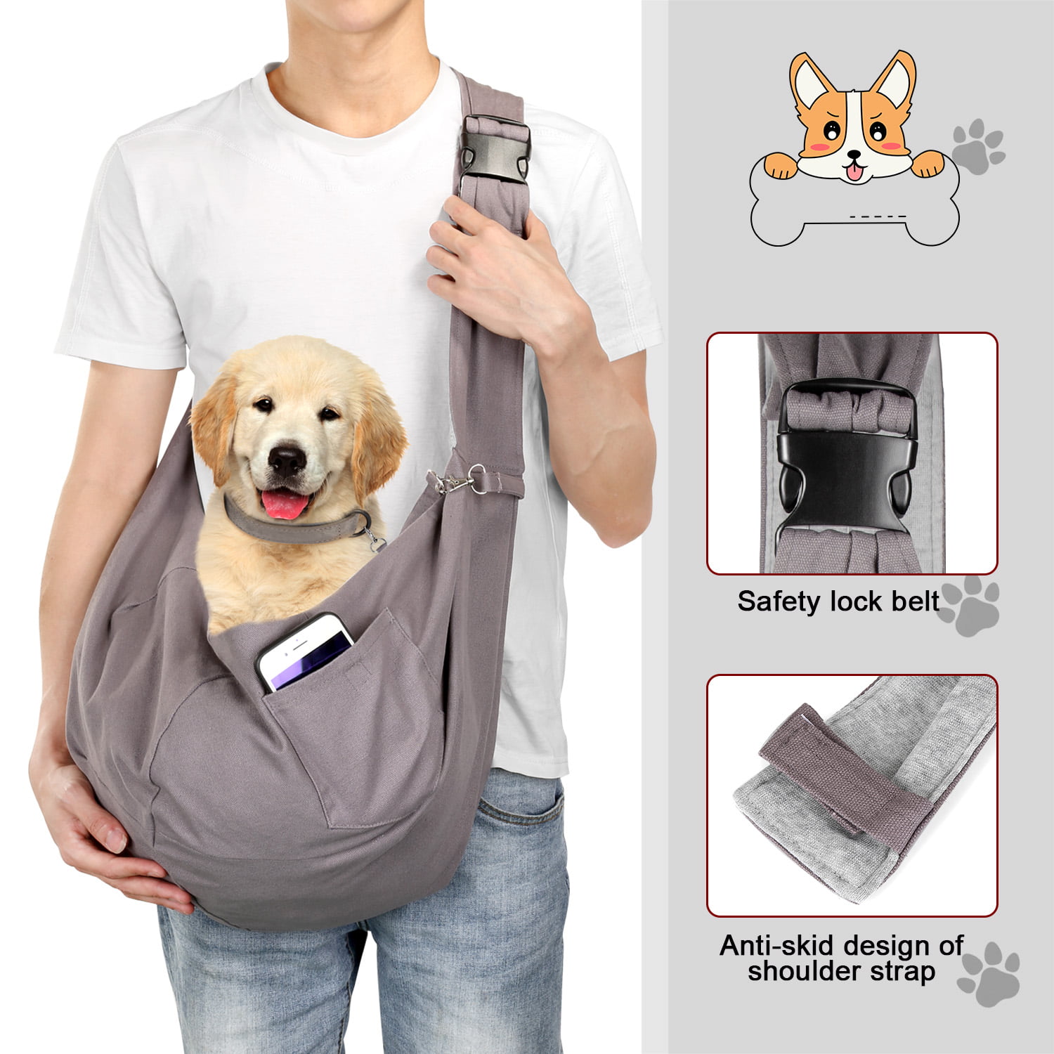 dog sling carrier for medium dogs