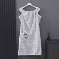 thumbnail image 6 of Women's Sleeveless Fleece Bath Wrap Button Down Short Robe with Pocket and Cherry Embellishment Sleepwear, 6 of 6