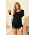 thumbnail image 3 of Ekouaer Womens Maternity T Shirt 3 Pack Long Sleeve Pregnancy Tops Comfy Maternity Tshirts New Mom Clothes Floral Black/Black/Black, 3 of 5
