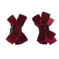 thumbnail image 2 of SSKFHGI Burgundy 2pcs Velvet Bow Hairpin Side Clip Bangs Clip Summer Princess Head Small Clip Headdress, 2 of 7