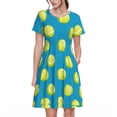 thumbnail image 1 of Balery Ball Tennis Vestidos sueltos de manga corta para mujer, vestidos de verano 2025, vestidos casuales de corte A con vuelo., 1 of 6