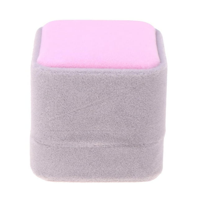 Caja de Almacenamiento Yotijar Caja del Anillo del Pendiente Grande Rosa y Gris