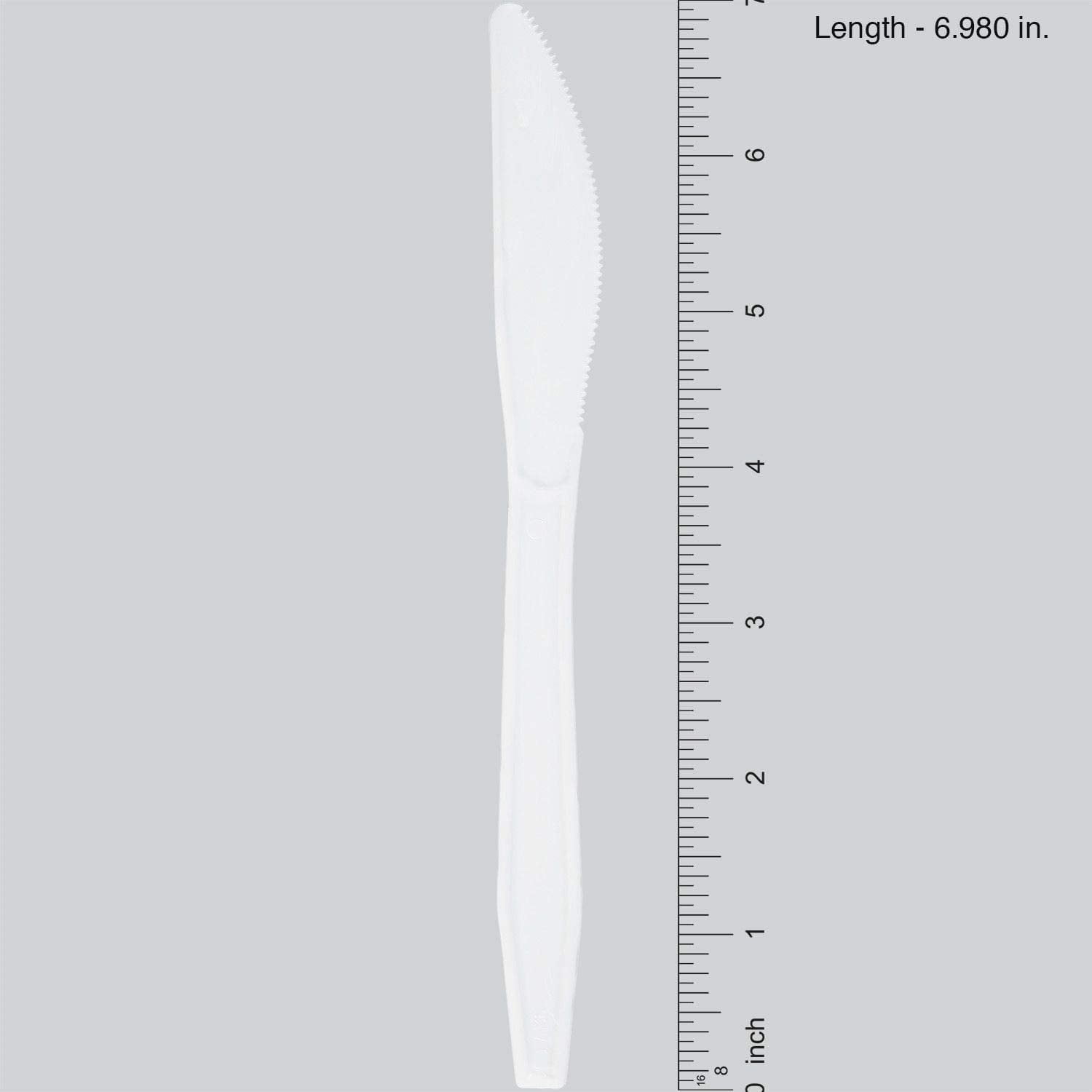 Choice 6 1/2 Medium Weight White Plastic Knife - 100/Pack