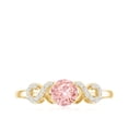 thumbnail image 3 of Rosec Jewels Lab Grown Pink Diamond Engagement Ring 1 Carat - Fancy Pink Color VVS Clarity - Womens Pink White Diamond Ring, 18K Yellow Gold, US 12.00, 3 of 7