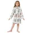 thumbnail image 6 of FORMRS Niños Bathrobe Unisex Hooded Robe Soft Plush Pajamas Sleepwear, Size 7-9T, Gray Cat Pattern, 6 of 7