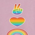 thumbnail image 3 of Instant Message - Pride - Peace, Love, Pride Rainbow Signs - Women's Racerback Tank Top, 3 of 6