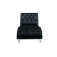 thumbnail image 5 of Leisure Chaise Lounge Chair with Throw Pillow Velvet Upholstered Concubine Sofa with Acrylic Feet Armless Chaise Couch Accent Sofa for Living Room Bedroom Office, Black, 5 of 9