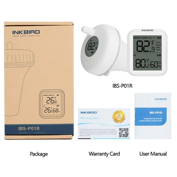 Inkbird IBS-P01R Thermomètre de Piscine Sans Fil Flottant Facile à Lire,  Thermomètre de Piscine à Distance pour Piscine, Eau de Bain et Spas. 