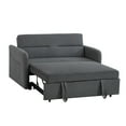 thumbnail image 6 of Holaki Velvet Convertible Loveseat Sleeper Sofa Bed with USB, 2 Seater Couch With Pull-Out Bed with 2 Lumbar Pillows For Small Living Room & Apartment, Gray, 6 of 9