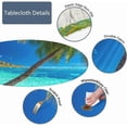 thumbnail image 3 of Tropical Beach Round Table Cloth Cover Green Palm Trees Blue Sea Sky Ocean Nature Tablecloth for Indoor Outdoor Picnic Party Fit for 40"-44" Round Tables, 3 of 6
