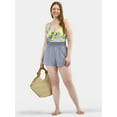 thumbnail image 2 of Time and Tru Women's and Women's Plus Shimmery Woven Shorts Coverup, Sizes XS-3X, 2 of 6