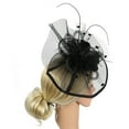 thumbnail image 5 of LEKODE Hat for Women Tea Hats for Women 2025 Tea Hats Fascinators Hats for Women Tea Party Fascinators for Women Feather Headpiece Feather Headband Black One Size, 5 of 7
